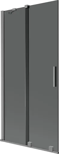 MEXEN/S - Velár dvojkrídlová posuvná vaňová zástena 90 x 150, grafit, grafit metal 896-090-000-41-95