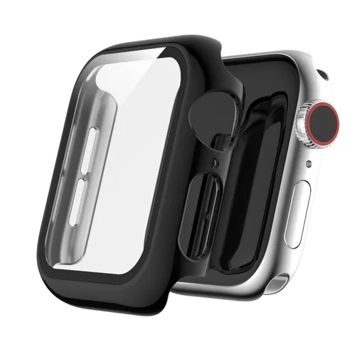 PC FULL COVER Plastový kryt so sklom pre Apple Watch 6 / SE / 5 / 4 (44mm) čierny