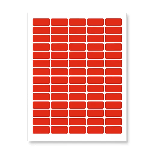 Samolepiace etikety 38 x 21,2 mm, 65 etiket, A4, 20 listov, červené