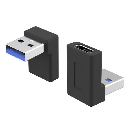 PremiumCord zahnutý 90 ° Adaptér USB-C Female - USB-C Male 40Gbps Aluminium