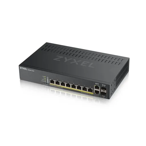 Zyxel GS1920-8HPV2 10-port Smart Managed PoE Switch Switch, 8x gigabit RJ45, 2x gigabit RJ45/SFP, 130W pre PoE