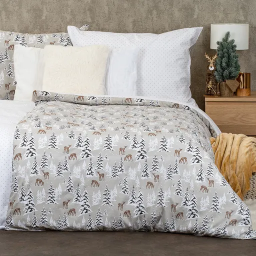 4Home Bavlnené obliečky Christmas forest, 140 x 220 cm, 70 x 90 cm