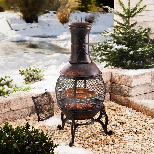 Haushalt international Zahradní litinový krb s grilem