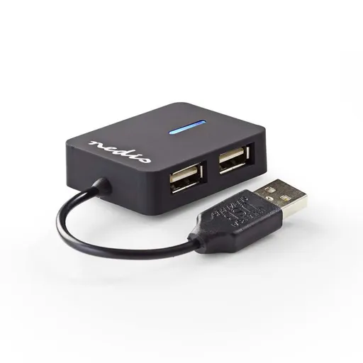 Nedis CCGB61250BK01 - USB hub| USB-A Zástrčka | 3x USB A Zásuvka | 5 Portov | USB 3.2 Gen 1 | Napájanie z USB | 5 Gbps |