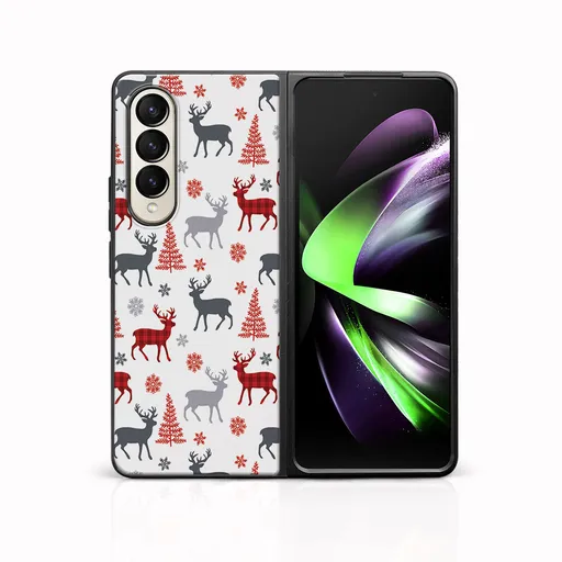 MY ART Kryt s vianočným dizajnom Samsung Galaxy Z Fold 3 5G DEER (068)