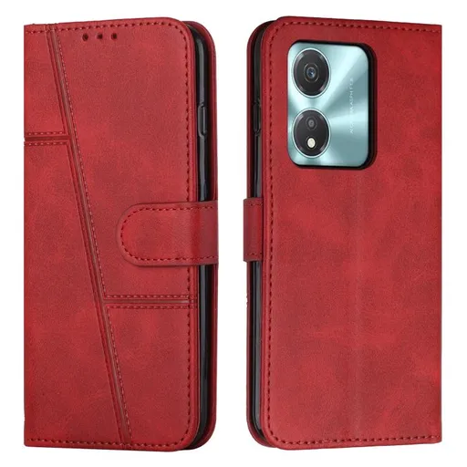 STITCHED Peňaženkový kryt pre Honor X5c Plus červený