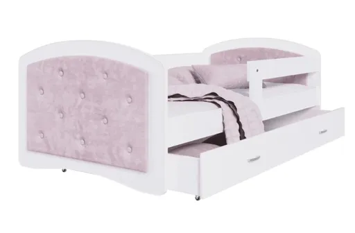 ArtAJ Detská posteľ MAGGIE G s matracom | 90 x 200 cm Farba: biela / ružová