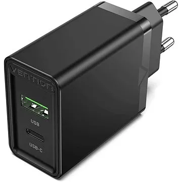 Vention 2-Port USB (A+C) Wall Charger (18 W + 20 W PD) Black (FBBB0-EU)
