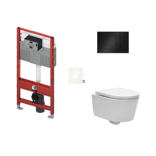Cenovo zvýhodnený závesný WC set TECE do ľahkých stien / predstenová montáž + WC SAT Brevis SIKOTS3W4