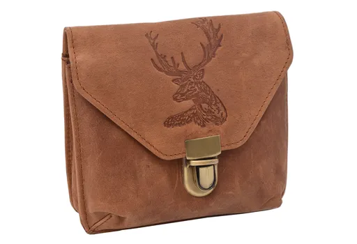 Kožená taška na opasok MERCUCIO svetlý tan embos hlava jeleňa 250115