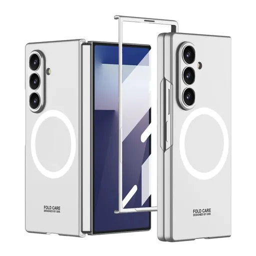 GKK MAGSAFE Ochranný kryt so zabudovaným sklom Samsung Galaxy Z Fold7 5G SILVER