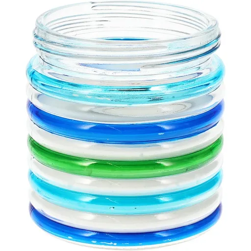 Repelentná sviečka Citronella Stripes, 780 g, 11 v 12 cm, modrá