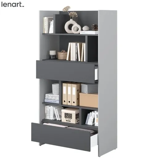 Dig-net nábytok Regál Lenart BED CONCEPT BC-28 | sivá / grafit