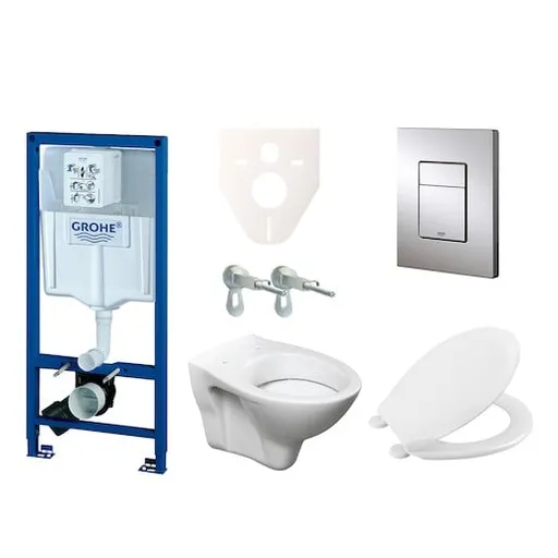 Cenovo zvýhodnený závesný WC set GROHE do ľahkých stien / predstenová montáž + WC S-Line S-line Pro 38528SET-KR