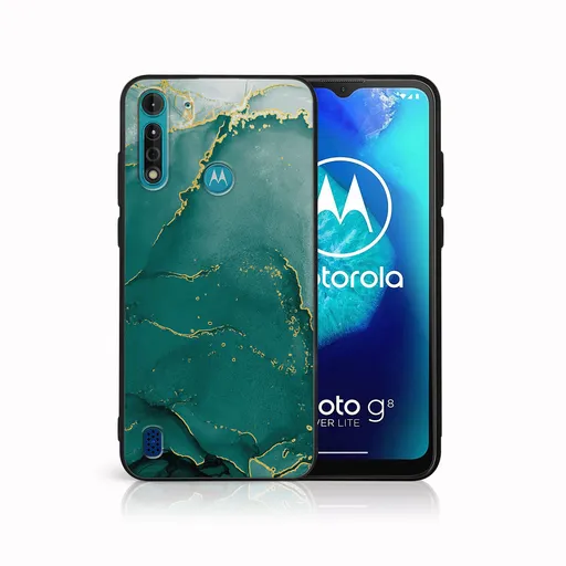 MY ART Ochranný kryt pre Motorola Moto G8 Power Lite GREEN MARBLE (145)