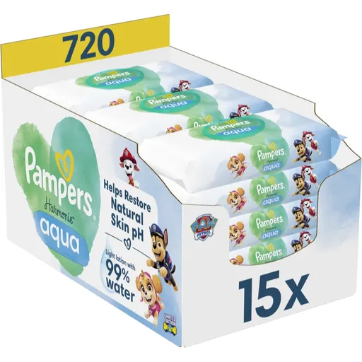 Pampers Harmonie Aqua Paw Patrol vlhčené čistiace obrúsky 720 ks