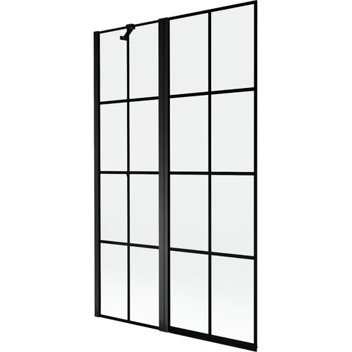 MEXEN - MIST vaňová zástena 110x150 cm 6mm f+s, čierna, dekor, ľavá 8A9-110-011-70-77-L