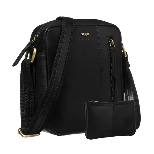 Čierna pánska crossbody taška z pravej kože – elegantná a praktická na každý deň