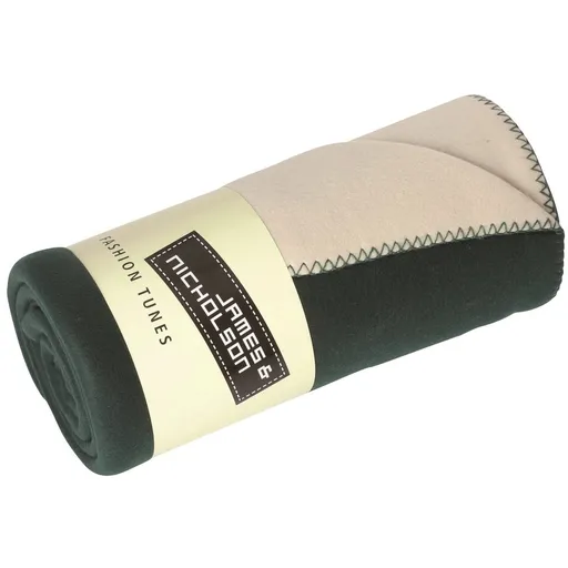 James & Nicholson (Daiber) Fleece deka 150x170 cm JN952 - Tmavozelená / smotanová | 150 x 170 cm