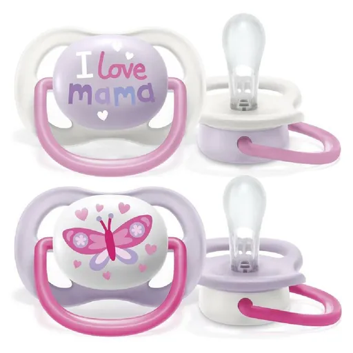 PHILIPS AVENT Cumlík Ultra air Text 0-6m dievča 2 ks