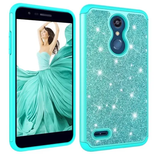 Glitter Powder Ochranný Gumený Obal LG K30 zelený