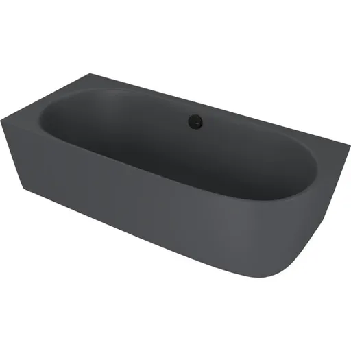 Polysan Sussi voľne stojaca vaňa 160x70 cm liaty mramor ľavá antracit antracit 90191L.51