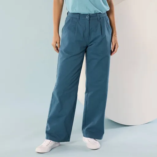 Keprové široké nohavice pre nižšiu postavu