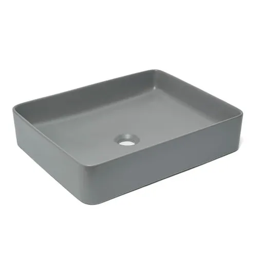 Umývadlo na dosku SAT Infinitio 50x40 cm šedá mat bez prepadu SATINF5040LGRM
