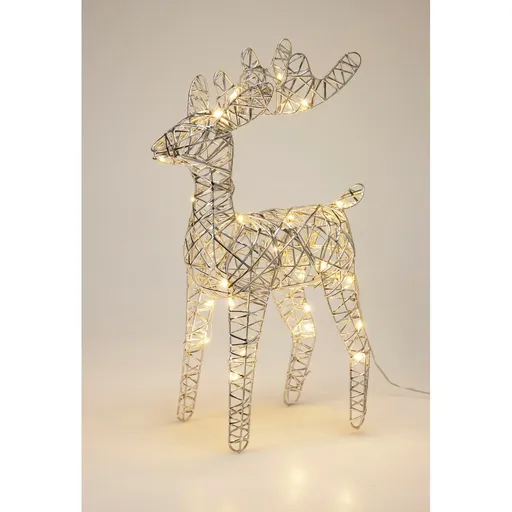 Vianočný svietiaci sob Silver, 37 x 24 cm, 30 micro LED, na batérie