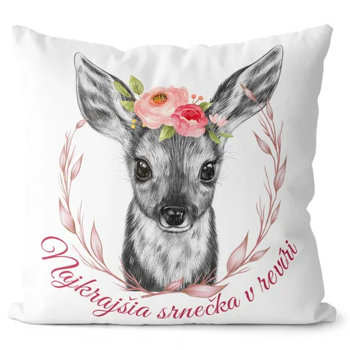 Vankúš Najkrajšia srnečka (Velikost: 40 x 40 cm)