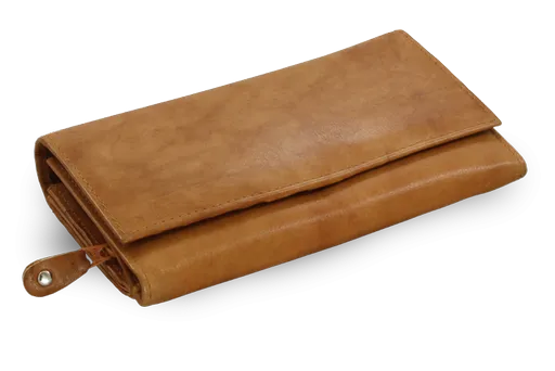 Svetlo hnedá dámska listová kožená peňaženka s poklopom 511-7120-05