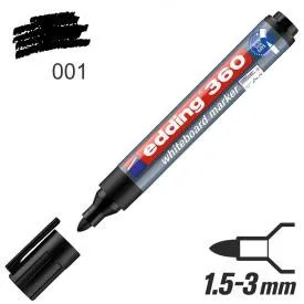 Popisovač Edding 360 na biele tabule čierny okrúhly hrot 1,5-3mm