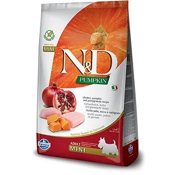N&D grain free pumpkin dog adult mini chicken & pomegranate 7 kg (8010276033635)