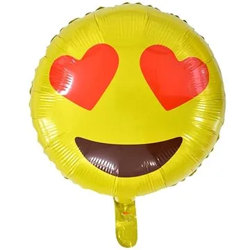 Balón fóliový smajlík – smile – love – zamilovaný – 45 cm (8595596311118)