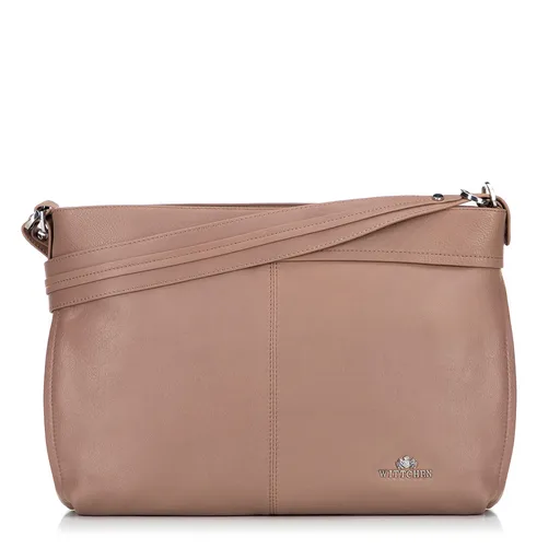 Dámska nákupná kabelka z pravej kože s odnímateľným uchom béžová 100-4E-812-9