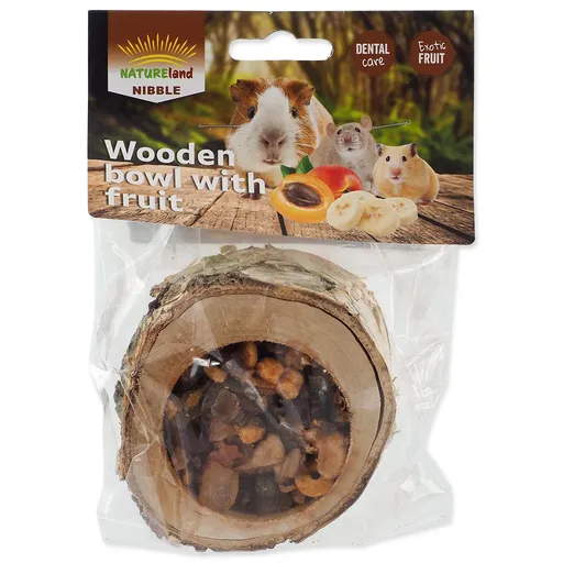 Nature Land Nibble Miska plnená ovocím drevená 120 g