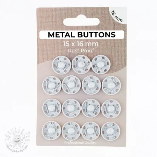 Stláčací gombík METAL 16 mm off white