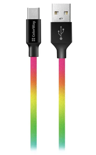 Colorway Dátový Kábel Usb /Type-C/ 1m/ 2.4A/ Multicolor