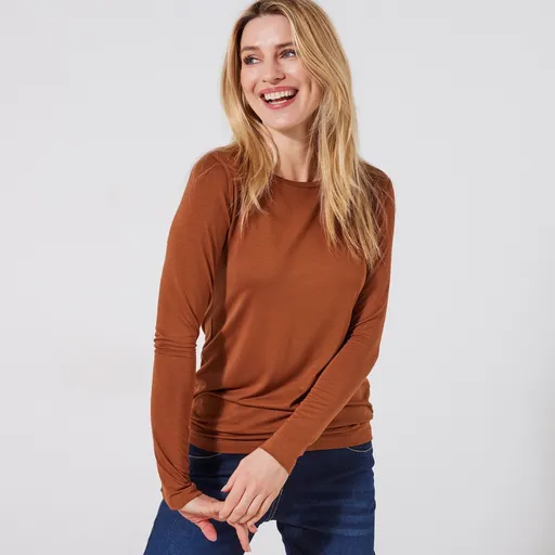 Strečové tričko s okrúhlym výstrihom