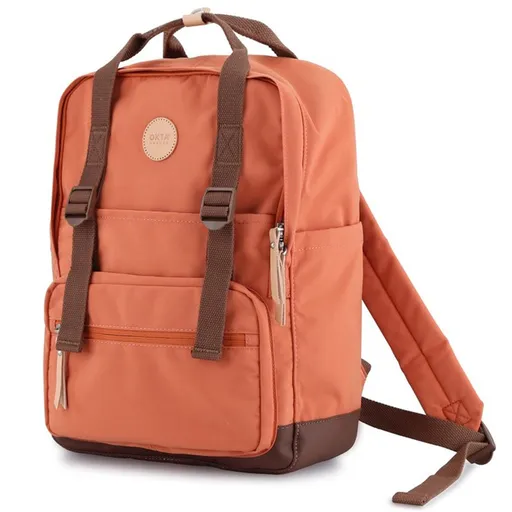 Oranžovo-hnedý mestský ruksak so zipsom - Himawari