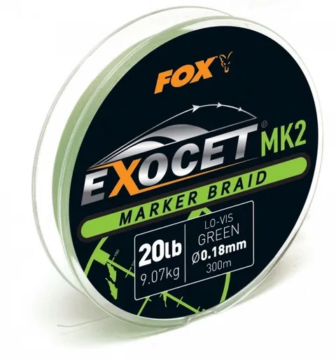 Fox splietaná šnúra exocet mk2 marker braid 300 m green priemer 0,18 mm nosnosť 9,07 kg
