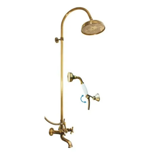 Vaňová batéria RAV Slezák MORAVA so sprchovacím setom 150 mm stará mosadz MK159.5/3SM