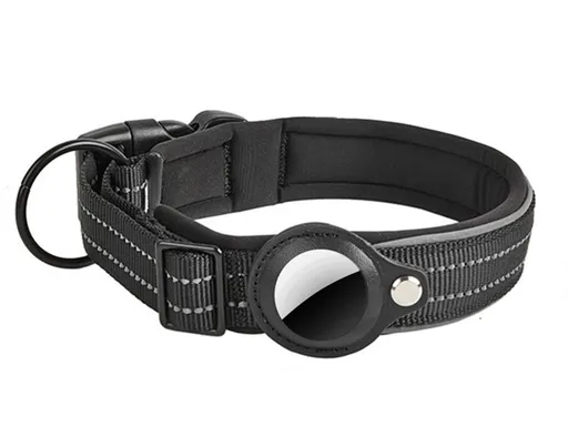 PROTEMIO GLOWY PAW Reflexný obojok pre Apple AirTag VEĽKOSŤ: S - čierny