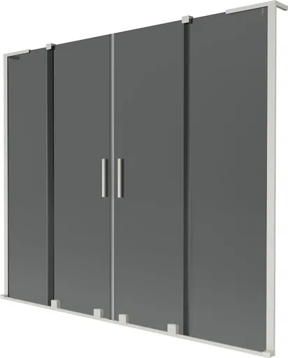 MEXEN/S - Velar L Duo dvojkrídlová posuvná vaňová zástena 170 x 150, grafit, nikel kartáčovaný 896-170-003-42-97