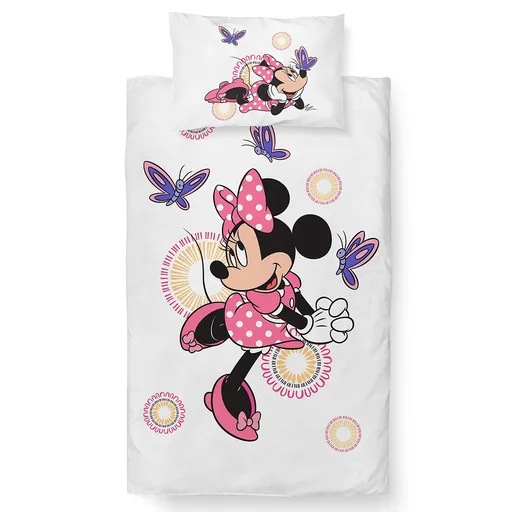 Carbotex Detská posteľná bielizeň Minnie aMotýliky, 100 x 135 cm, 40 x 60 cm