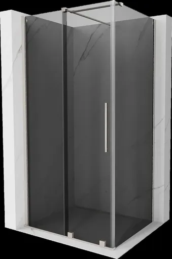 MEXEN/S - Velár sprchovací kút, posuvné dvere 90 x 70, grafit, nikel kartáčovaný 871-090-070-41-97