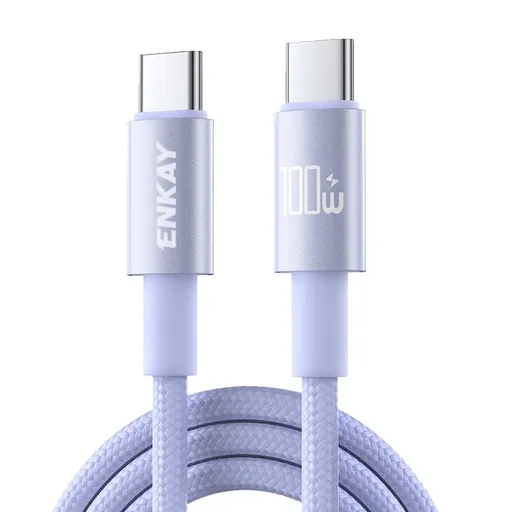 ENKAY PD100 Rýchlonabíjací USB-C kábel 100W 2m fialový