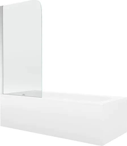 MEXEN/S - Vega obdĺžniková vaňa 160 x 70 cm s panelom + vaňová zástena 75, transparent, chróm 550116070X9007510100