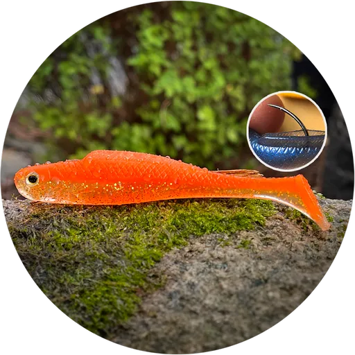 Redbass gumová nástraha ripper kicker orange g uv - s 70 mm