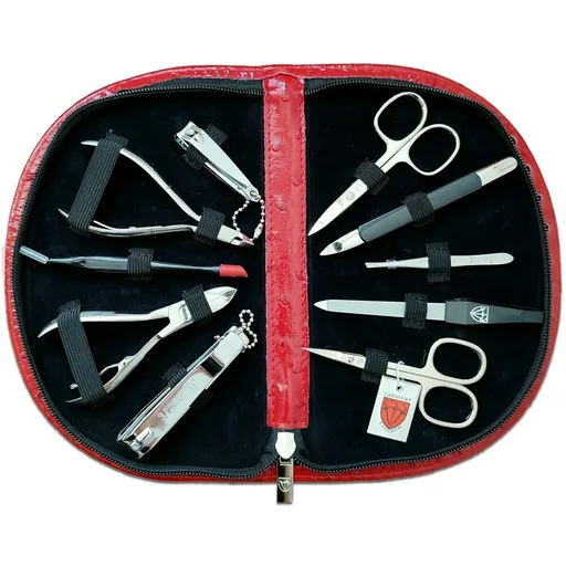 Kellermann dámska sada na manikúru 5224 P N vzor pštrosia koža, červená